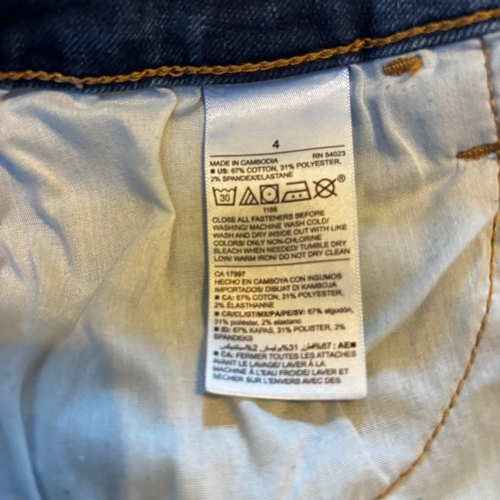 Old Navy Power Slim Straight‎ Jeans Womens 4 Distressed Mid Rise Denim (A1)